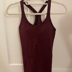 Ribbed Tank Top Maroon